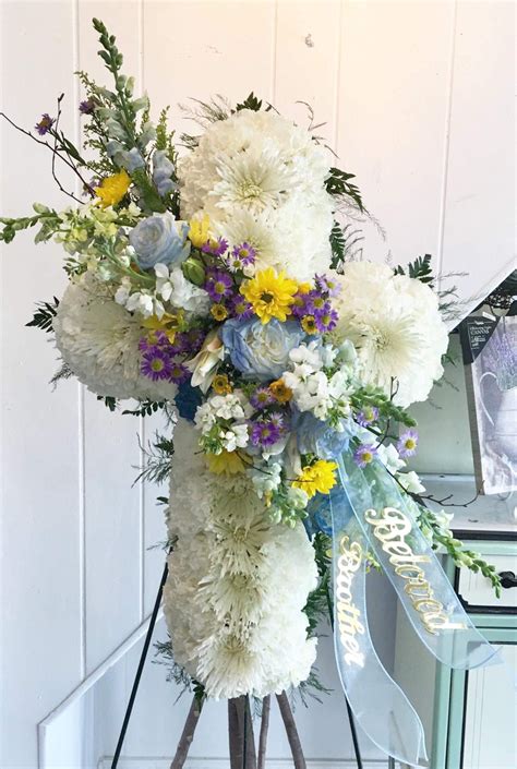 Losing a loved one is never easy. Floral Sympathy Cross in Warwick, RI | Petals Florist ...