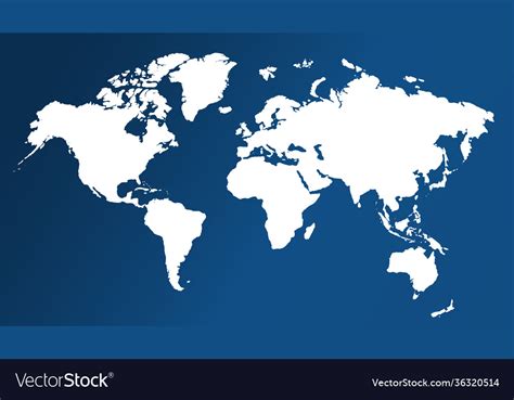 World Map Isolated On White Blue Map Royalty Free Vector