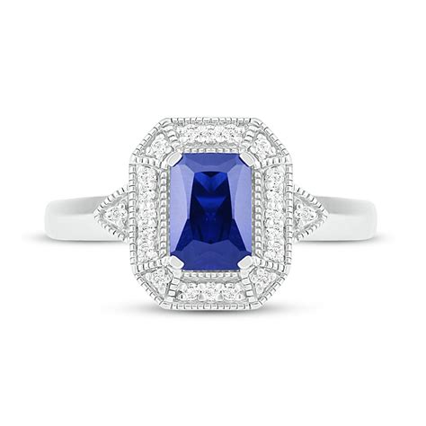Bluewhite Lab Created Sapphire Ring Sterling Silver Kay