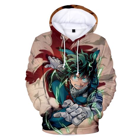 Costumes And Cosplay Apparel 3d Print Anime Mha Hoodie Todoroki Deku