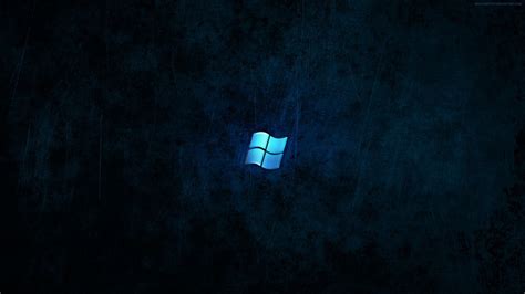 Blue Microsoft Windows Logo On Blue Black Background Desktop Wallpapers