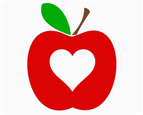 Apple With Heart Clipart Svg Best Teacher Svg Digital Downloadcricut