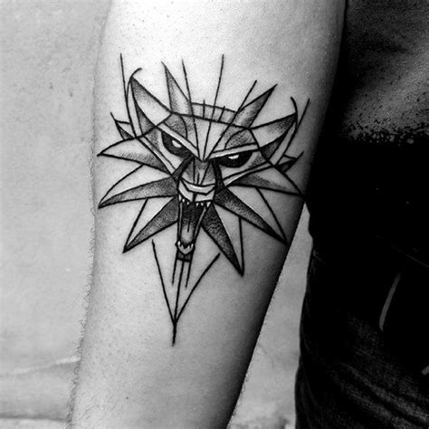 60 Witcher Tattoo Designs For Men Video Game Ink Ideas Witcher