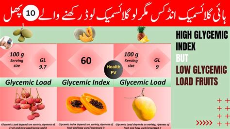 High Glycemic Index But Low Glycemic Load Fruits Youtube