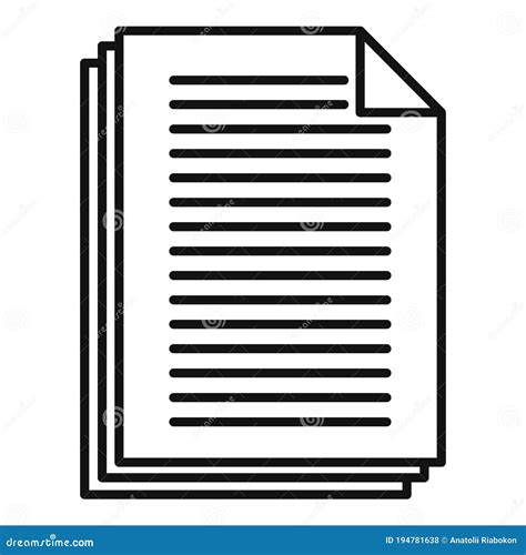 Summary Papers Icon Outline Style Stock Vector Illustration Of