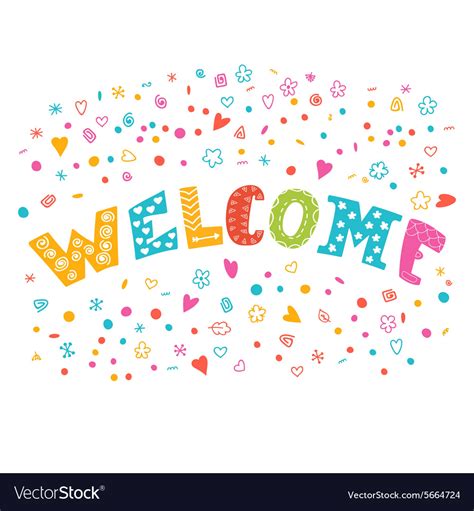Colorful Welcome Background With Different Design Vector Image