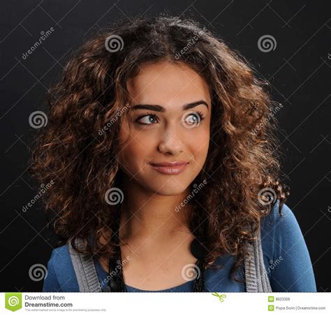 Curly hairstyles are beautiful, however, naturally curly hair can be a love/hate relationship, can't it? Beautiful Model With Curly Hair Stock Photo - Image of ...