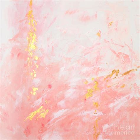 Pink Gold Abstract Painting Painting By Edit Voros Pixels