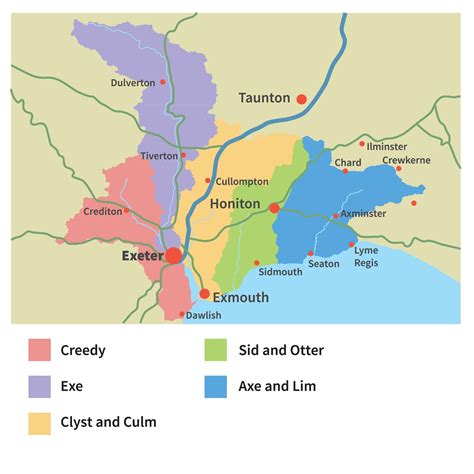 Devon Rivers Map