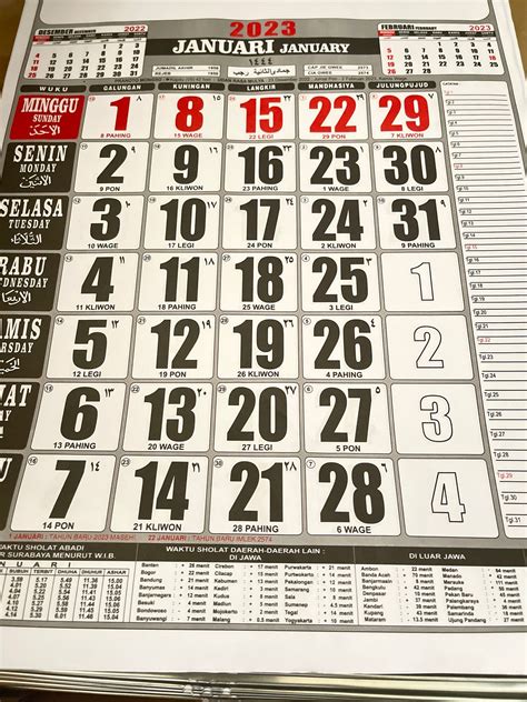 Kalender Dinding Polos 2024 Masehi Lazada Indonesia