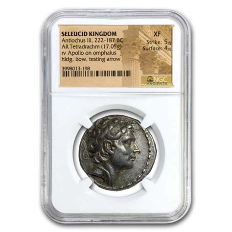 Buy Seleucid Kingdom Antiochus Iii Ar Tetradrachm 222 187 Bc Xf Ngc
