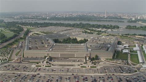 5k Stock Footage Aerial Video Orbiting The Pentagon In Washington Dc