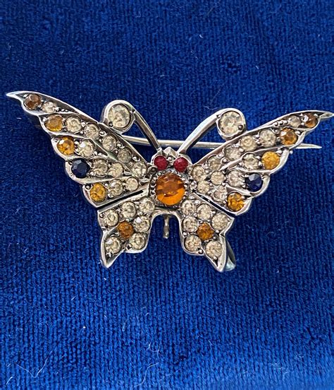 Vintage Butterfly Brooch Sterling Silver Butterfly Pin Etsy