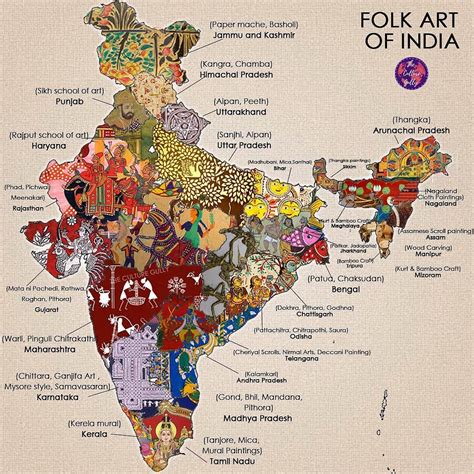 An Illustrated Map Of India With All The Major Cities And Their