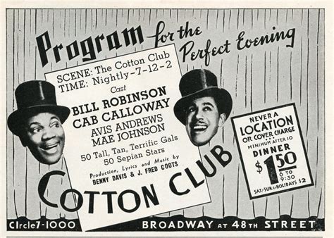 Cotton Club 1938 Nyc Cotton Club Cab Calloway Harlem Renaissance