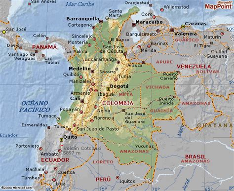 Mapa De Colombia Mapa Físico Geográfico Político Turístico Y Temático