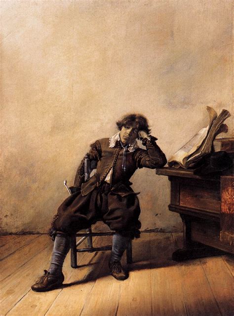 Young Scholar In His Study Melancholy 1630 Painting Pieter Codde Oil