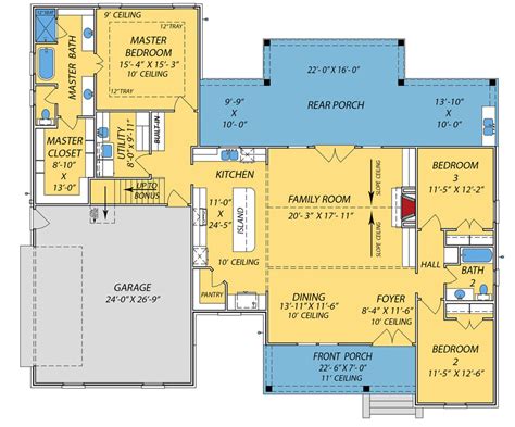 New American Home Plan With Bonus Room Above Garage 83829jw