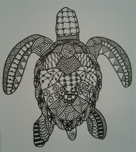 Turtle Zentangle Artwork Doodles Zentangles Doodling Zen Doodle