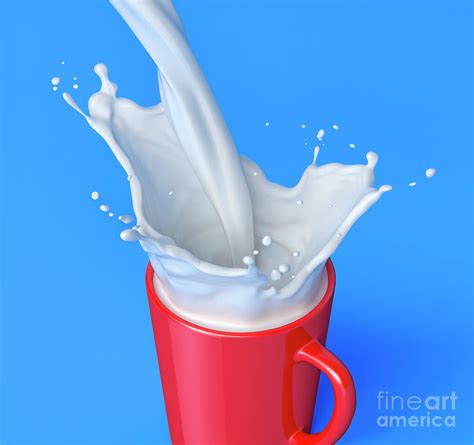 Mug Full Of Milk With Splash Photograph By Leonello Calvettiscience