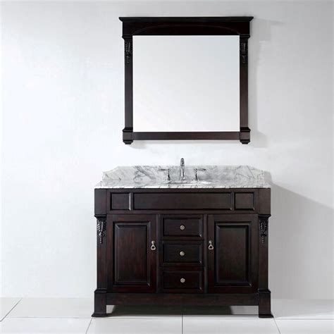 Lowes bathroom vanities will bring back your excitement for your bathroom which has been lost due to having the same design for quite some time. Virtu USA Huntshire Dark walnut Single Sink Vanity with ...