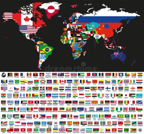 World Country Flags Names Alphabetical Order Stock Illustrations 11