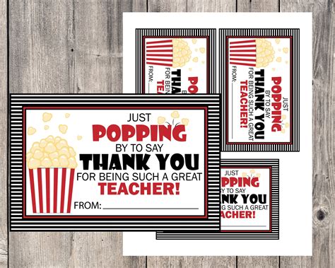 Thank You Printable Printable Tags Printables Popcorn T Popcorn