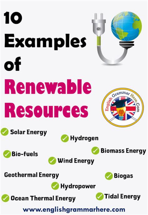Renewable Resources 10 Examples Of Renewable Resources English