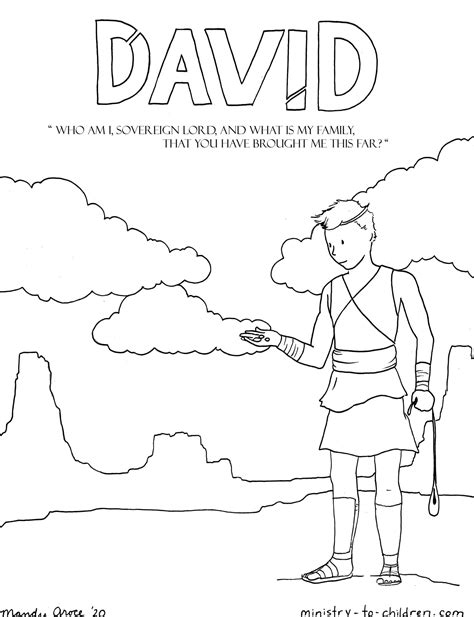 David Coloring Page Ministry To Children 1 Samuel Coloring Pages Psalms