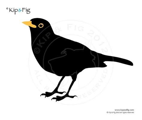 Blackbird Applique Template Pdf Applique Pattern Etsy Black Bird