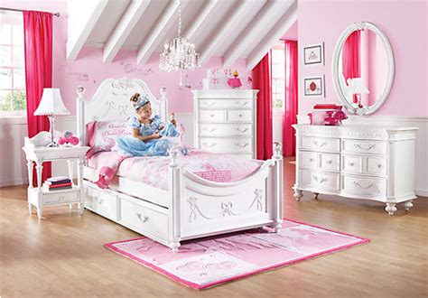 Baby & kids room furniture. Disney Princess White Twin Poster Bedroom - Contemporary ...