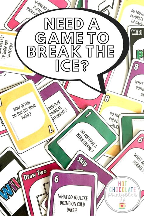 Ice Breaker Card Game Getting To Know You Questions Back To School