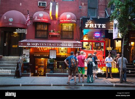 Restaurants Nightlife Greenwich Village New York Usa America Stock
