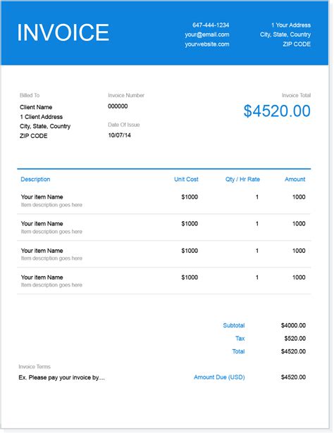 How To Make An Invoice In Word With Free Template