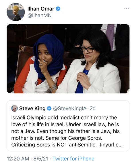 Ilhan Omar Tweets Deletes Response To Steve King Jew Tweet