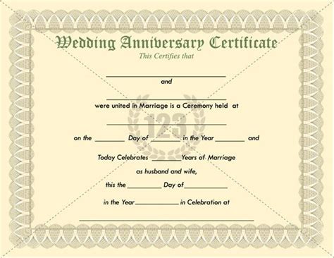 50th Wedding Anniversary Certificate Template