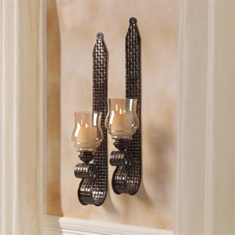 Metal Sconce Set Of 2 Sconces Candle Sconces Wall Candle Holders