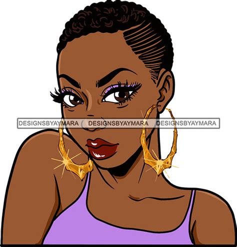 afro urban street black girl babe bamboo hoop earrings sexy corn rows designsbyaymara