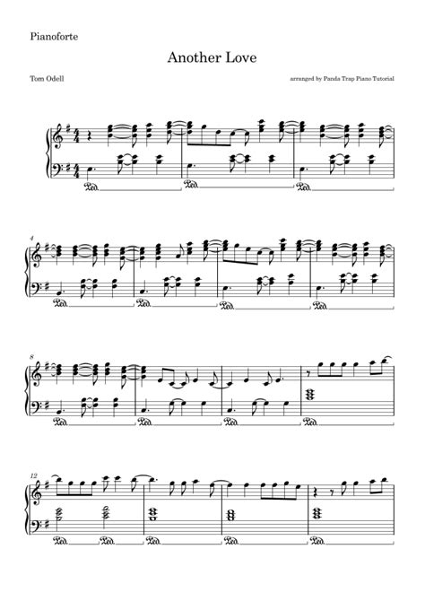 Another Love Sheet Music Tom Odell Piano Solo