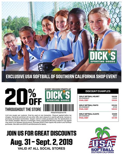 20 Fall Ball Discount At Dicks Sporting Goods Usa Softball Of Southern California