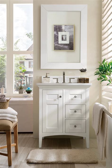 Each mirror is placed in this case in front of a sink and there's an empty wall section between. 30" Palisades Bright White Single Sink Bathroom Vanity ...