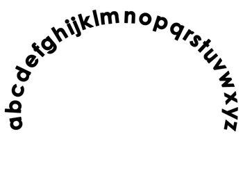 You'll notice that the letters include straight lines and circles instead of tails. Lower Case Letter Alphabet Arc Mat by Teach K ABC 123 | TpT