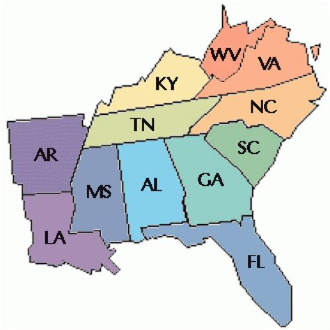 Printable Map Of Southeast Usa Printable Us Maps Free