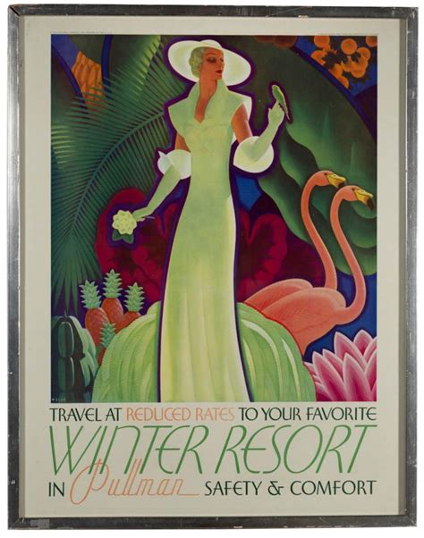 Pullman Winter Resort Art Deco Advertising Poster