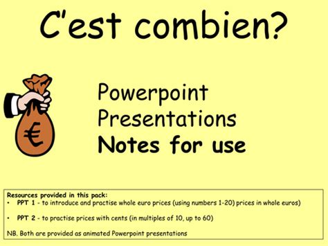 Cest Combien Powerpoint Presentations Ks2 Introduction To Prices In