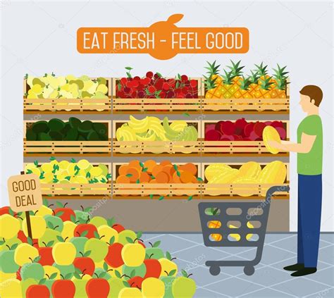 Supermarket Shelves Of Vegetables — Stock Vector © Studioworkstock