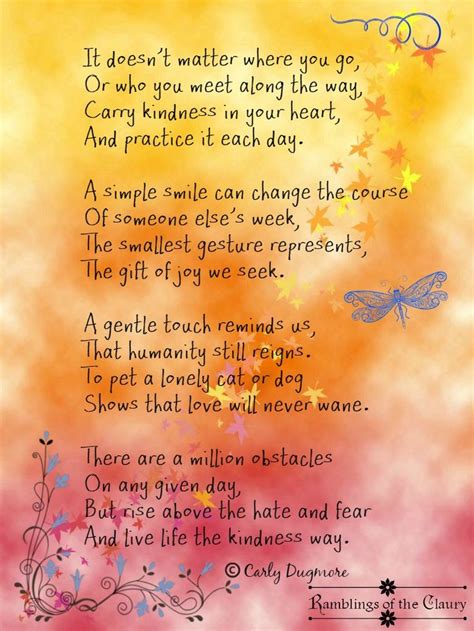 The Kindness Poem Kindness Poem Inspirational Poems For Kids Simple