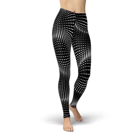 Polka Optical Illusion Yoga Pants Action Curves