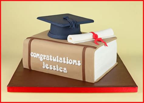 Graduation Cake With Mortarboard Book And Scroll Graduation Cake