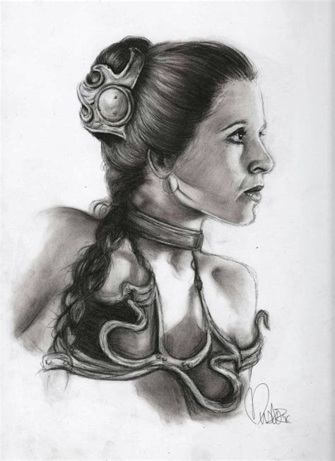 Original Sketch Of Princess Leia Etsy Princess Leia Leia The